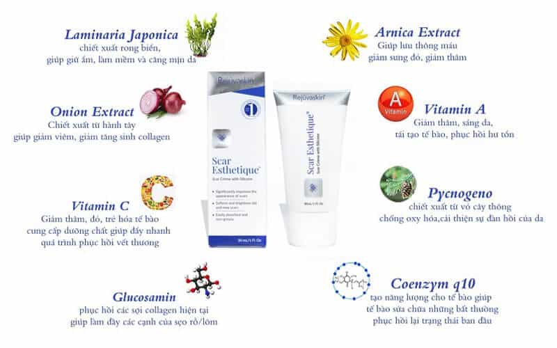thành phần kem trị sẹo scar esthetique