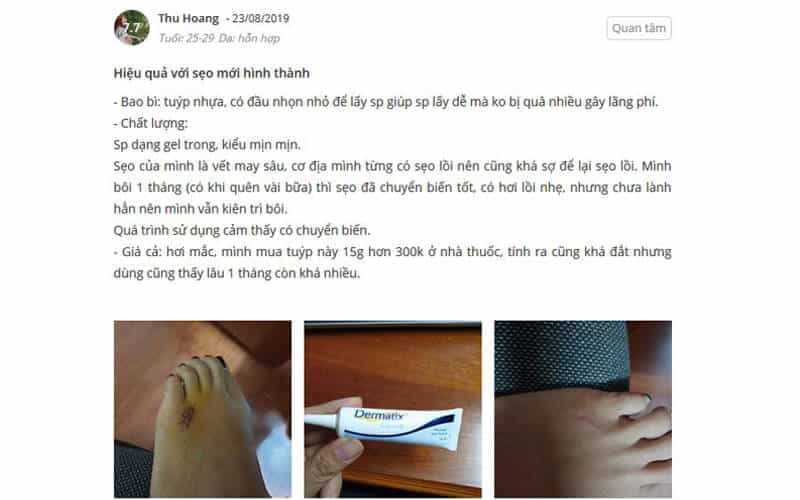 Review thuốc trị sẹo Dermatix