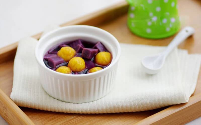 Nấu bột sắn dây tăng vòng 1 với khoai lang