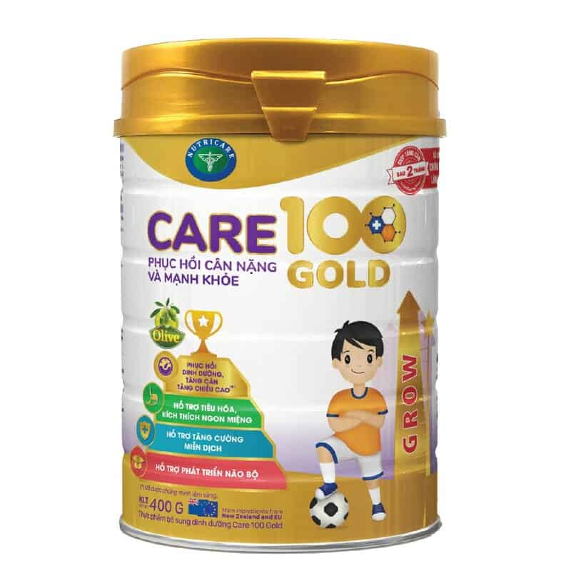 Sữa Care 100 Gold giúp tăng chiều cao chỉ sau 2 tháng dùng