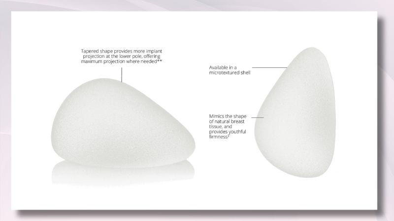 Túi Mentor nâng ngực giọt nước Memory Shape